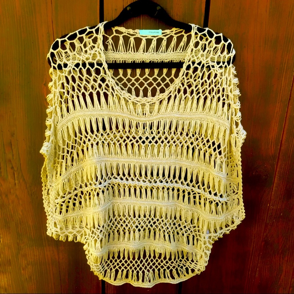 Tan Open Weave Maurices Top